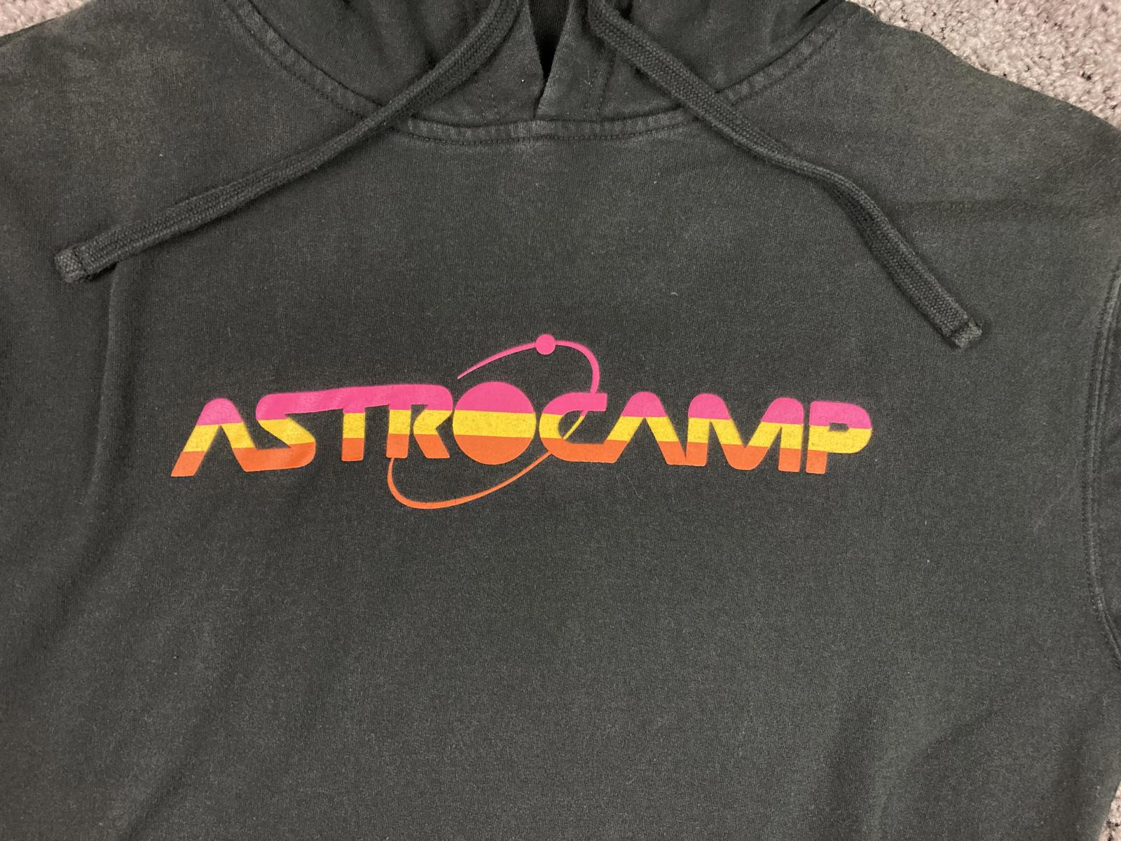 Independent Trading Co AstroCamp Black Hoodie Graphic Logo Unisex Size M