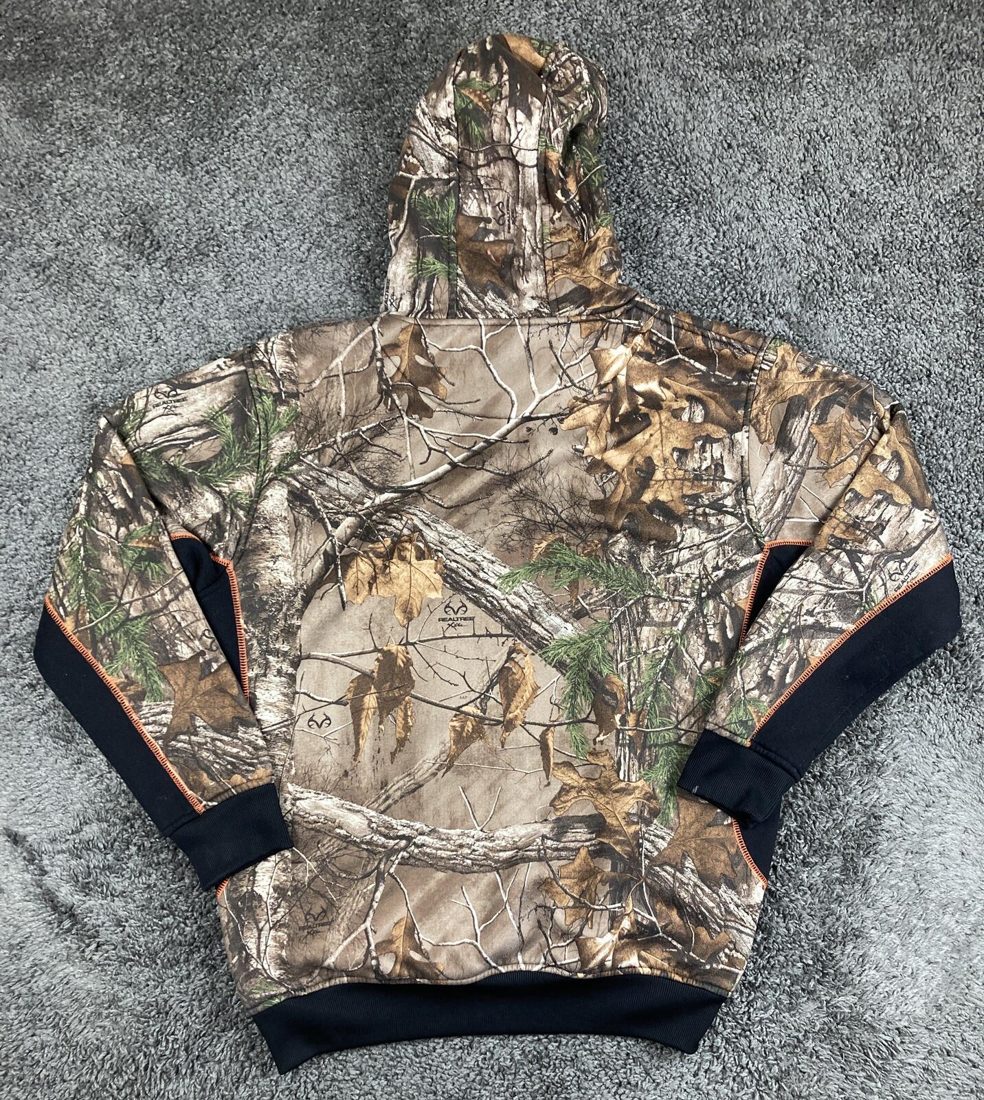 Realtree Camo Hoodie Men's Mile Stone Hunting Camouflage Fleece Sweatshirt Sz XL