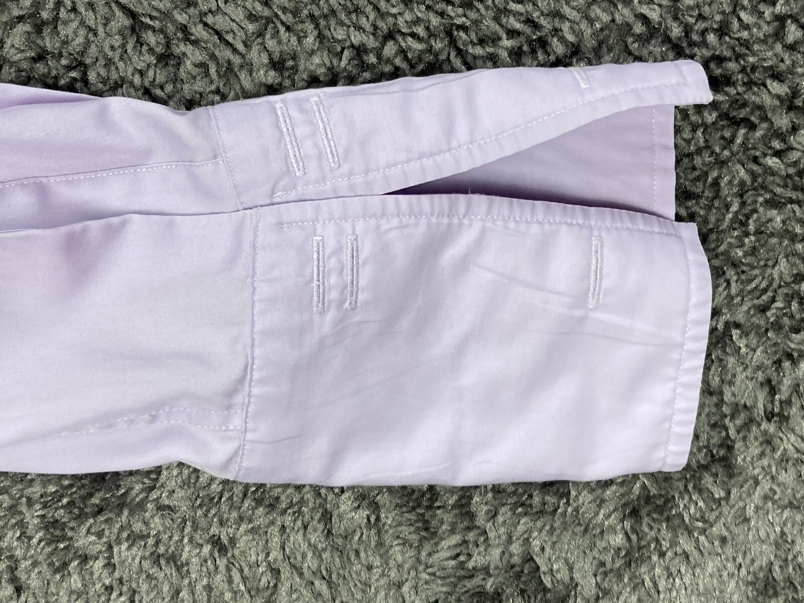 Charles Tyrwhitt Mens Dress Shirt Slim Fit Lavender Cotton French Cuff  15/33