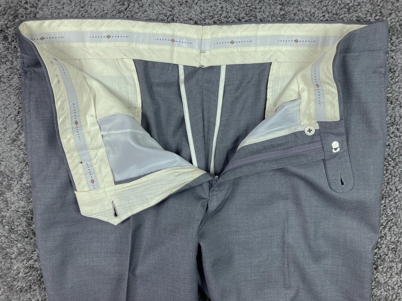 Joseph Abboud Dress Pants Zignone Men's Gray Italy Super 110's 100% Wool Size 38