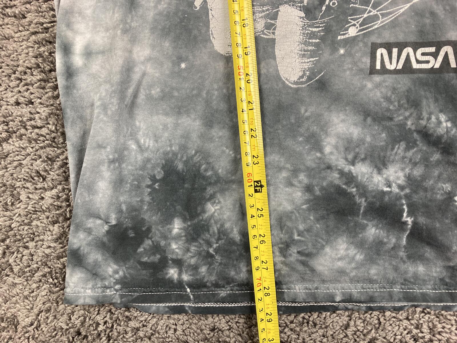 NASA T-Shirt Astronaut Tie Dye Men's Gray Space Graphic Sz XL