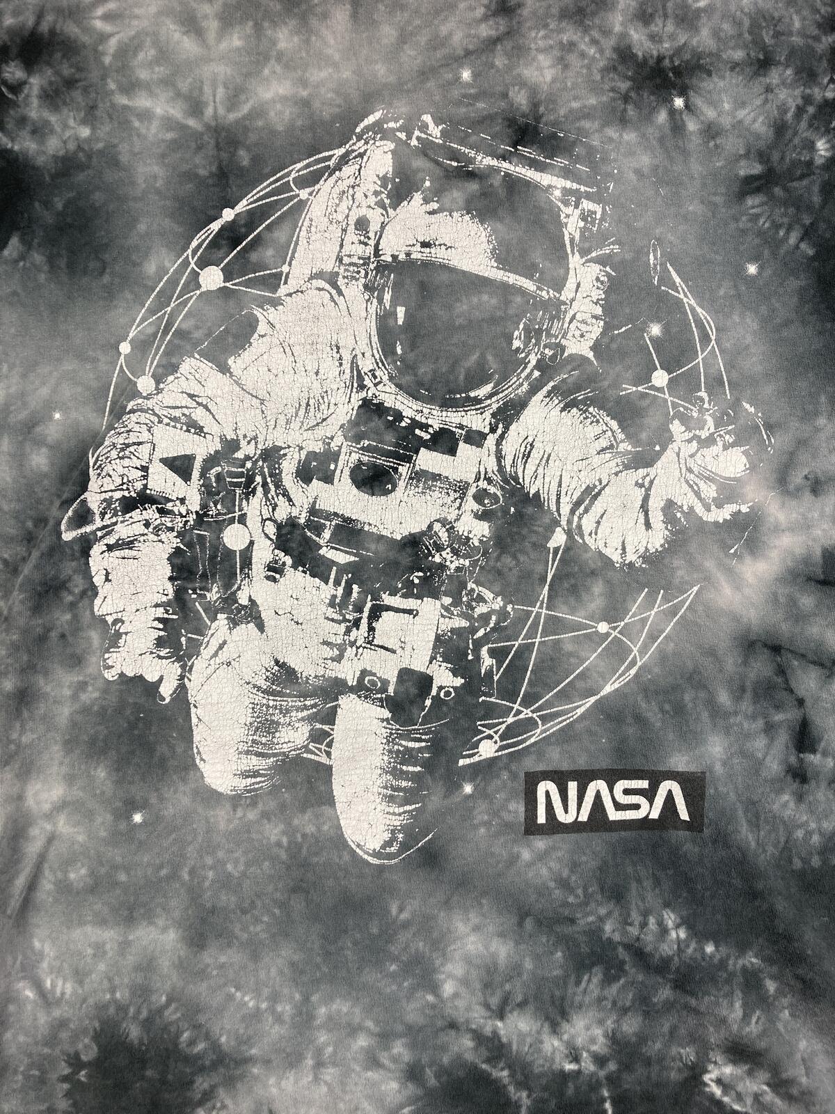 NASA T-Shirt Astronaut Tie Dye Men's Gray Space Graphic Sz XL