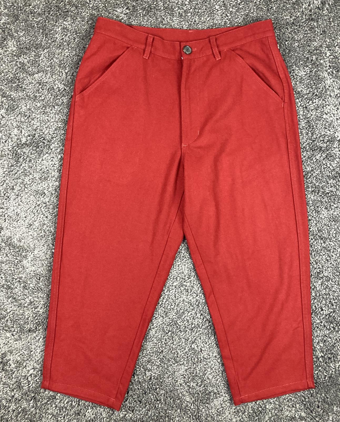 Comme des Garçons SHIRT Cropped Wool Pants Mens Red Made in France Size S