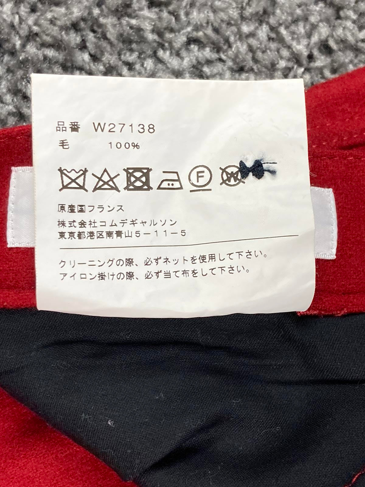 Comme des Garçons SHIRT Cropped Wool Pants Mens Red Made in France Size S