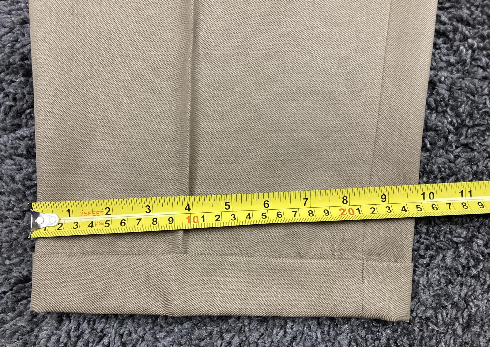 Joseph & Feiss Dress Pants Men's Pleated Tan Cuffed 100% Gold Wool Size 42x32