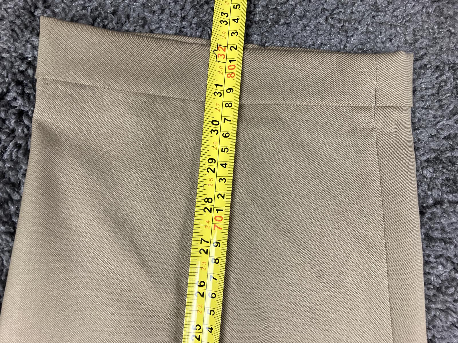 Joseph & Feiss Dress Pants Men's Pleated Tan Cuffed 100% Gold Wool Size 42x32