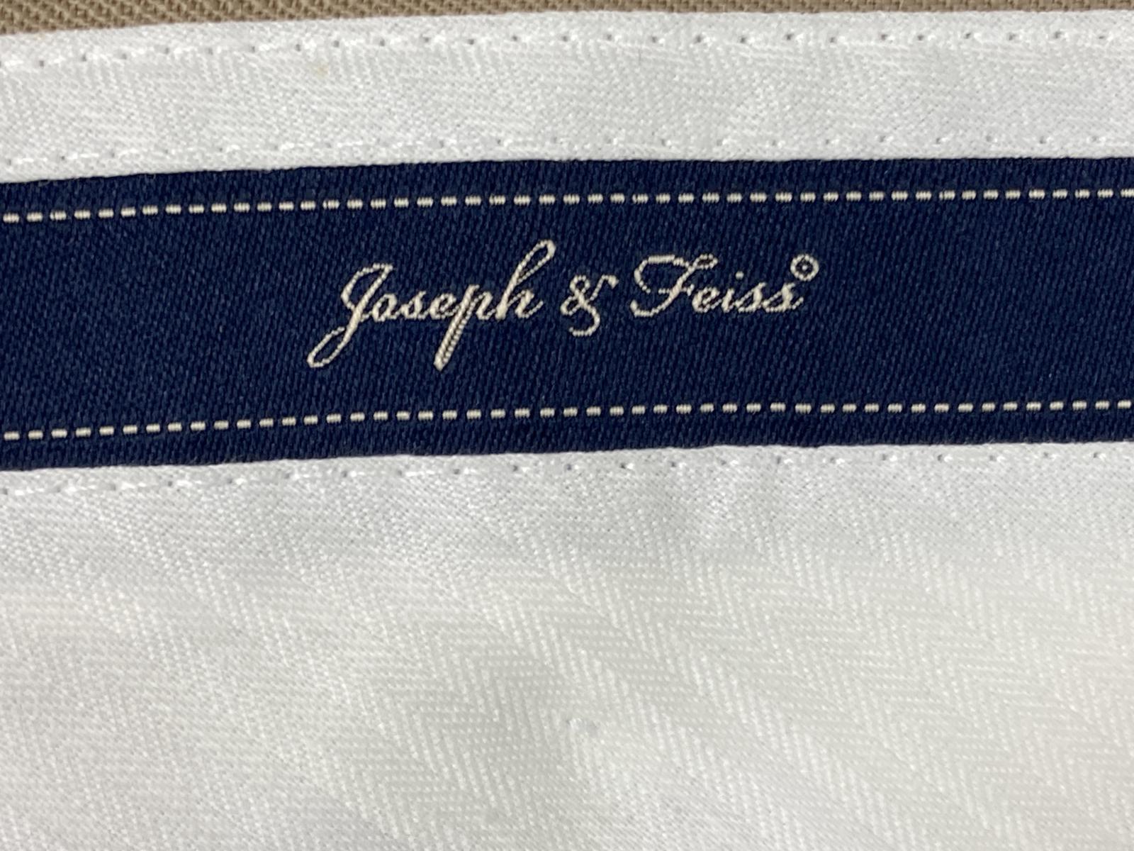 Joseph & Feiss Dress Pants Men's Pleated Tan Cuffed 100% Gold Wool Size 42x32