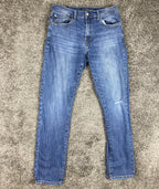 Lucky Brand 410 Athletic Straight Jeans Men’s  Blue Distressed Sz 32x32