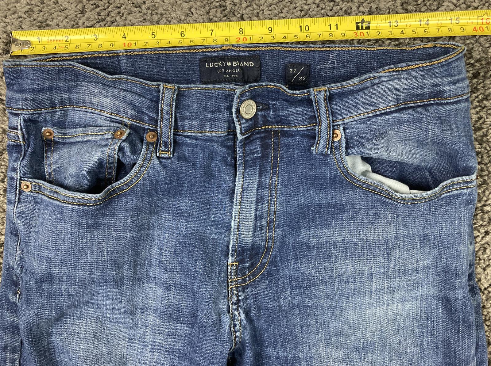 Lucky Brand 410 Athletic Straight Jeans Men’s  Blue Distressed Sz 32x32