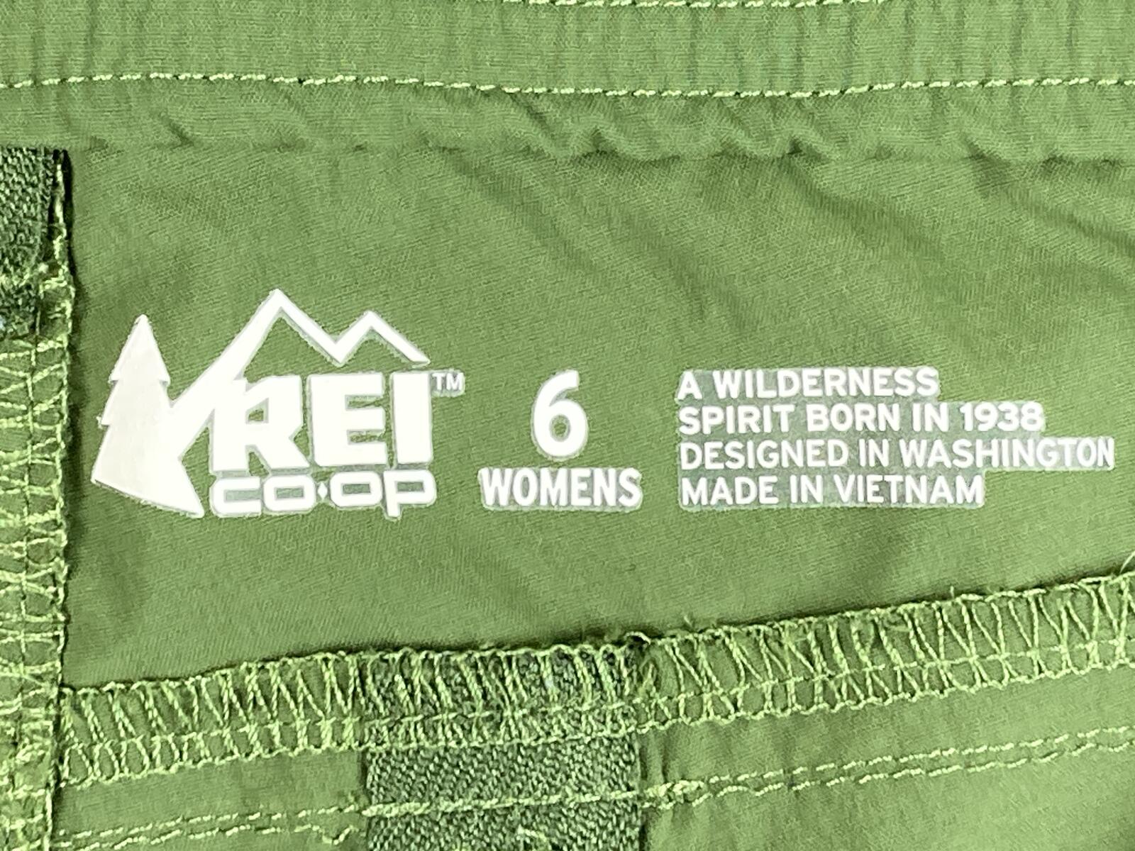 REI Co-op Trailmade Pants Women's Green Hiking Nylon Stretch Sz 6