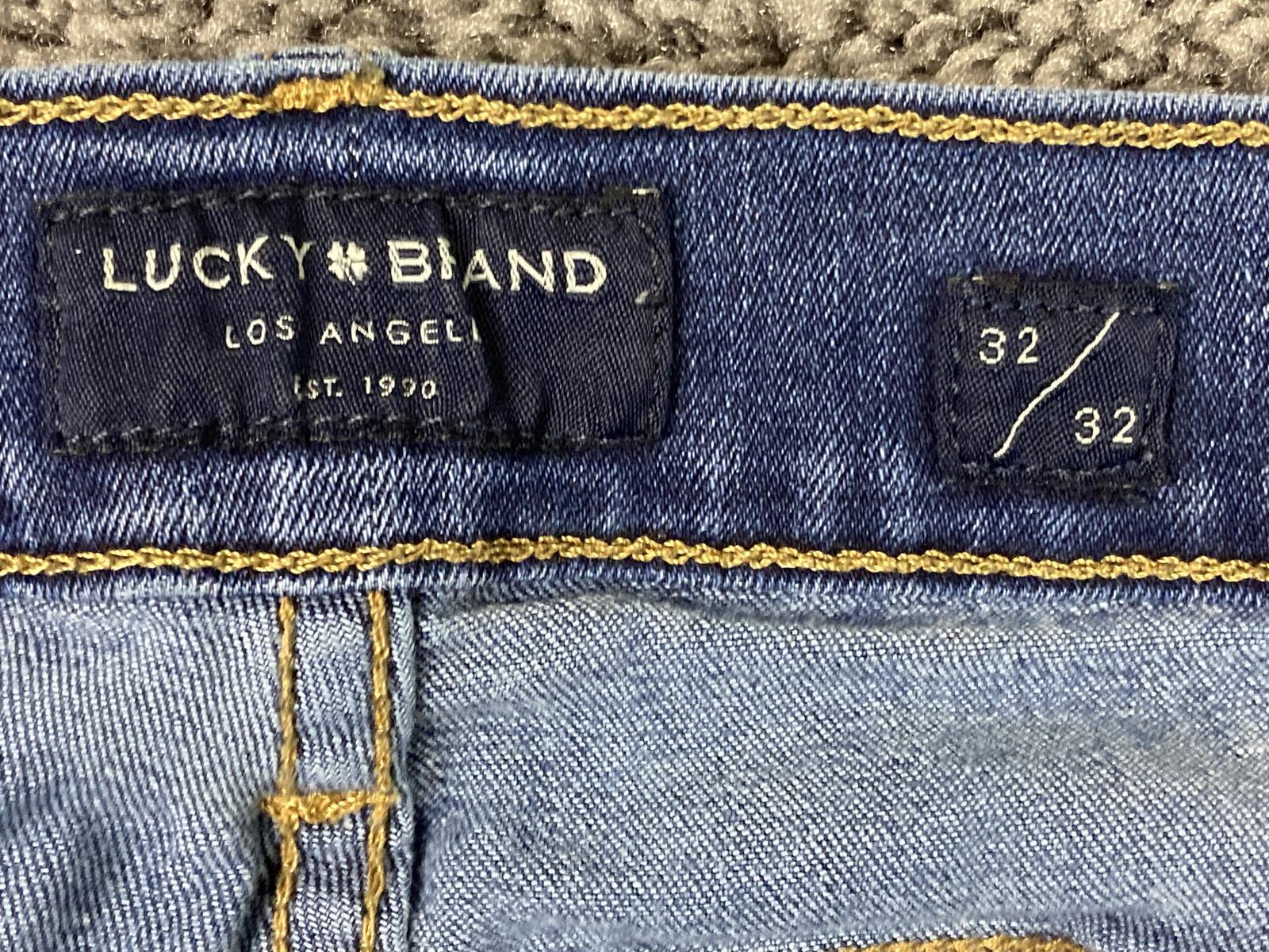Lucky Brand 410 Athletic Straight Jeans Men’s  Blue Distressed Sz 32x32