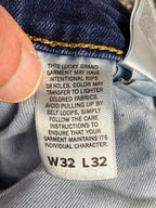 Lucky Brand 410 Athletic Straight Jeans Men’s  Blue Distressed Sz 32x32