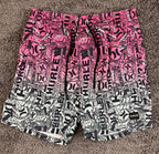 Hurley 25th Cannonball Volley Swim Trunks Mens Pink Green Ombre Board Shorts M