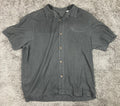 Tommy Bahama IslandZone Men’s Black Silk Blend Button Up Shirt Size XL