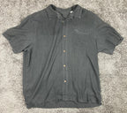 Tommy Bahama IslandZone Men’s Black Silk Blend Button Up Shirt Size XL
