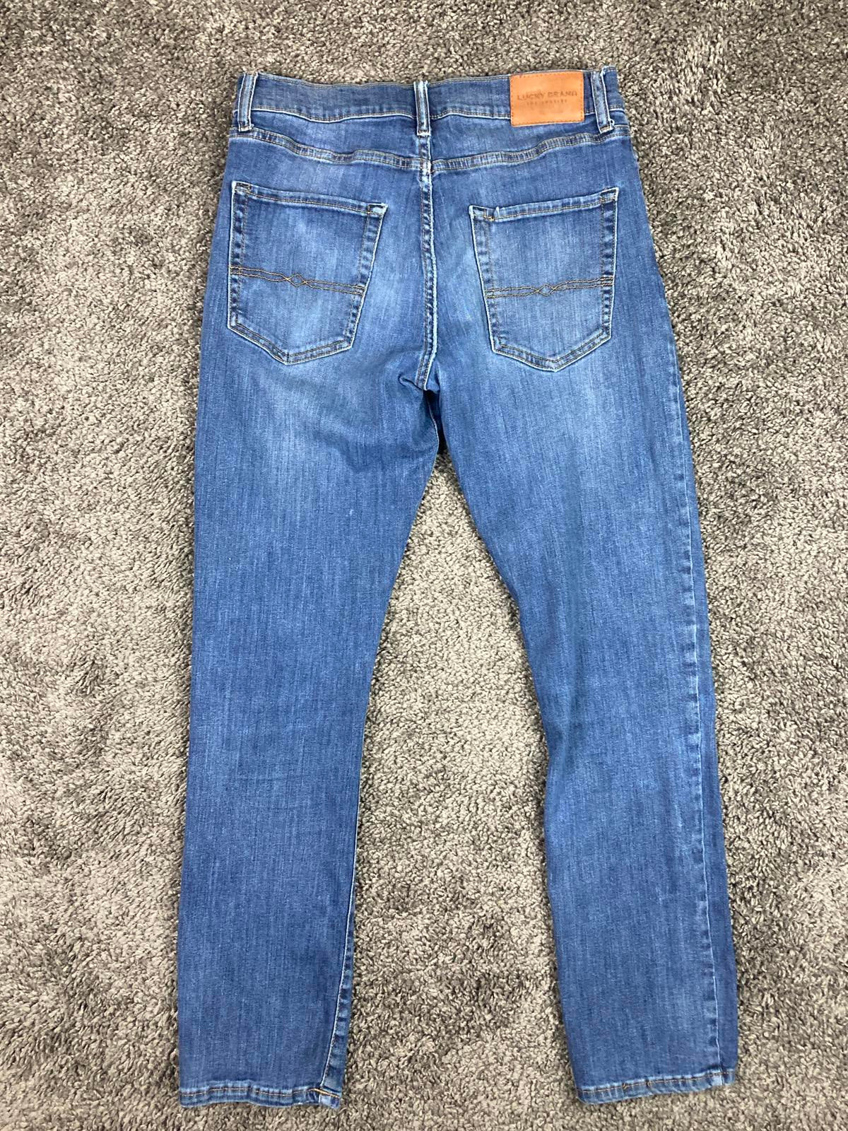 Lucky Brand 410 Athletic Straight Jeans Men’s  Blue Distressed Sz 32x32