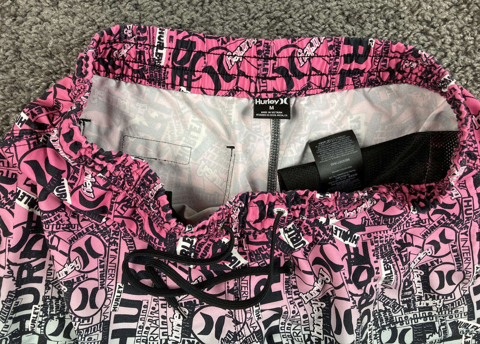Hurley 25th Cannonball Volley Swim Trunks Mens Pink Green Ombre Board Shorts M