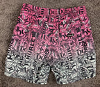 Hurley 25th Cannonball Volley Swim Trunks Mens Pink Green Ombre Board Shorts M