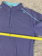 Tasc Performance Men Quarter Zip Pullover Purple Bamboo MOSOtech Sweatshirt SzL