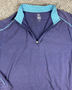 Tasc Performance Men Quarter Zip Pullover Purple Bamboo MOSOtech Sweatshirt SzL