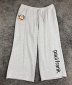 Paul Frank Sweatpants Juniors Gray Wide Leg Julius Monkey Y2K Lounge Pants XXL