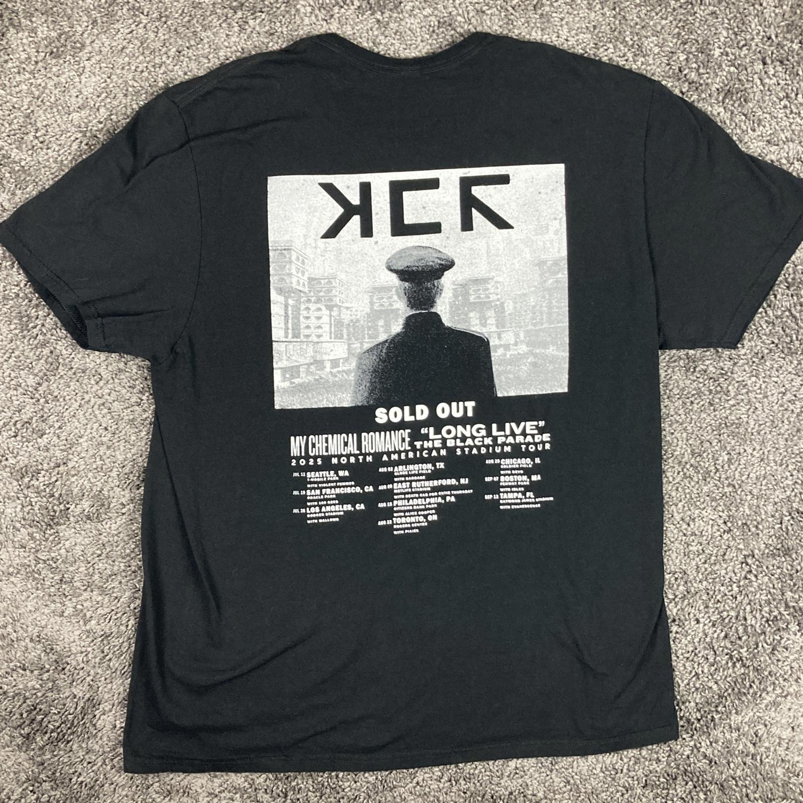 My Chemical Romance T-Shirt Long Live The Black Parade Tour Men's Black Size L