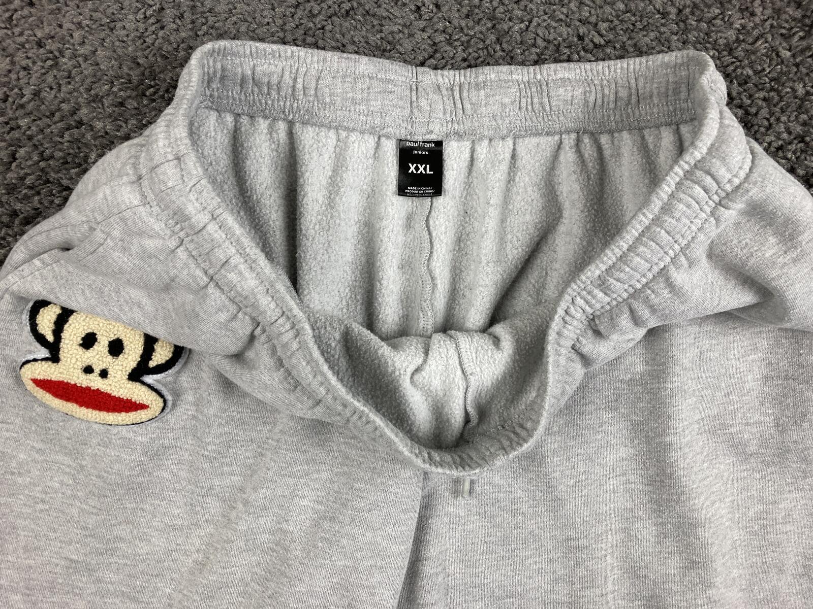 Paul Frank Sweatpants Juniors Gray Wide Leg Julius Monkey Y2K Lounge Pants XXL