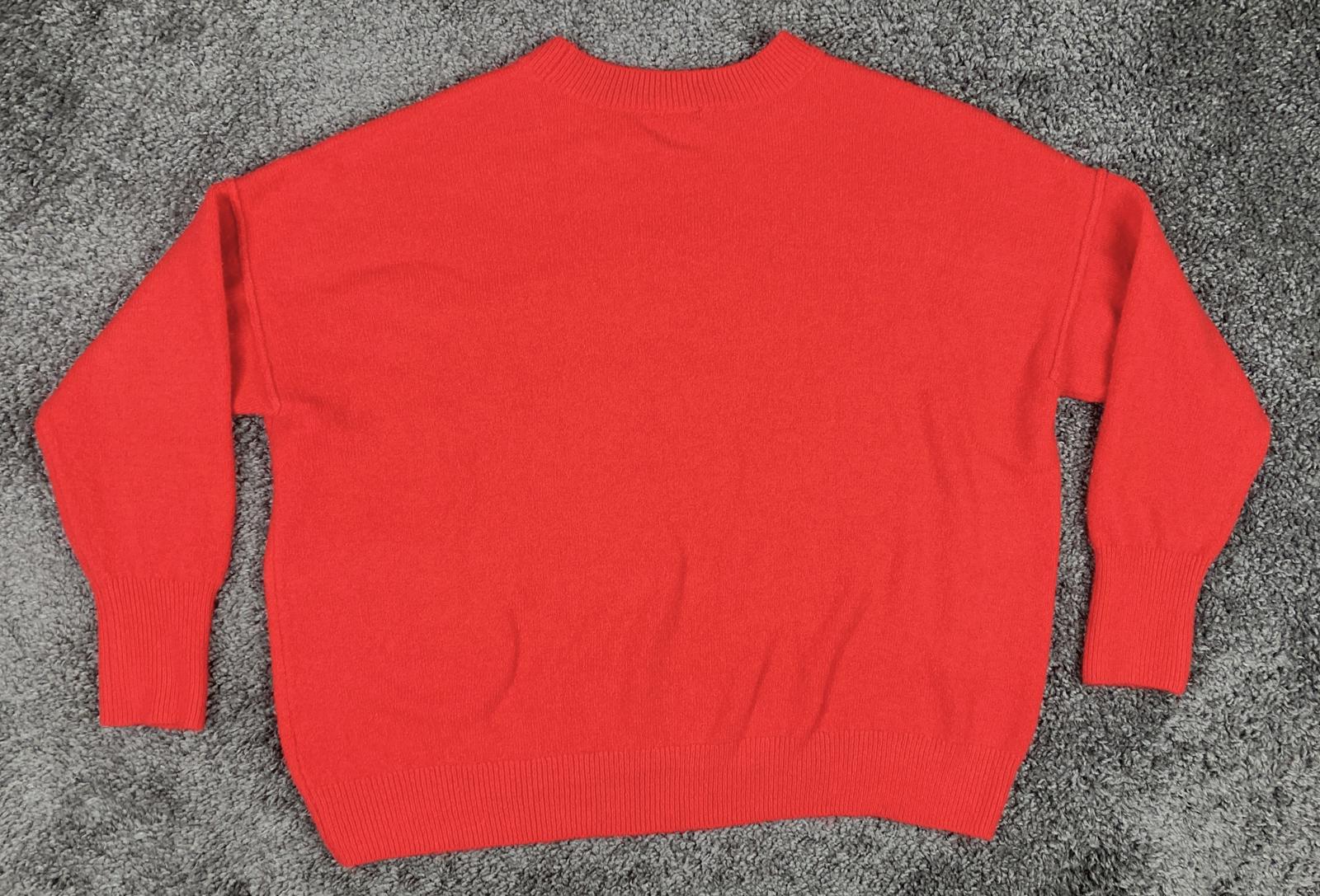 Vince Camuto Red 'MERRY' Christmas Sweater Women’s Pullover Knit Size Large