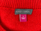 Vince Camuto Red 'MERRY' Christmas Sweater Women’s Pullover Knit Size Large