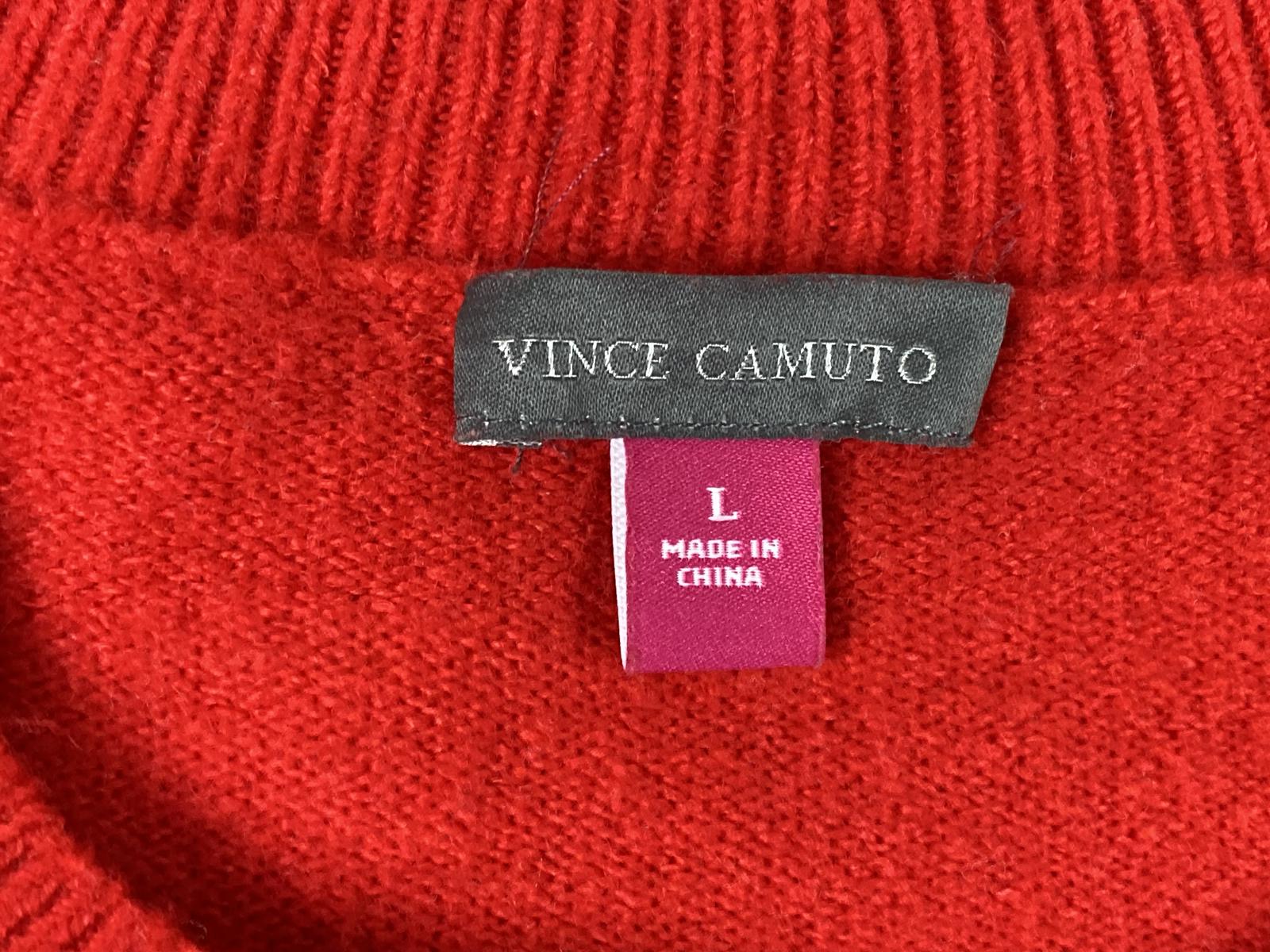 Vince Camuto Red 'MERRY' Christmas Sweater Women’s Pullover Knit Size Large