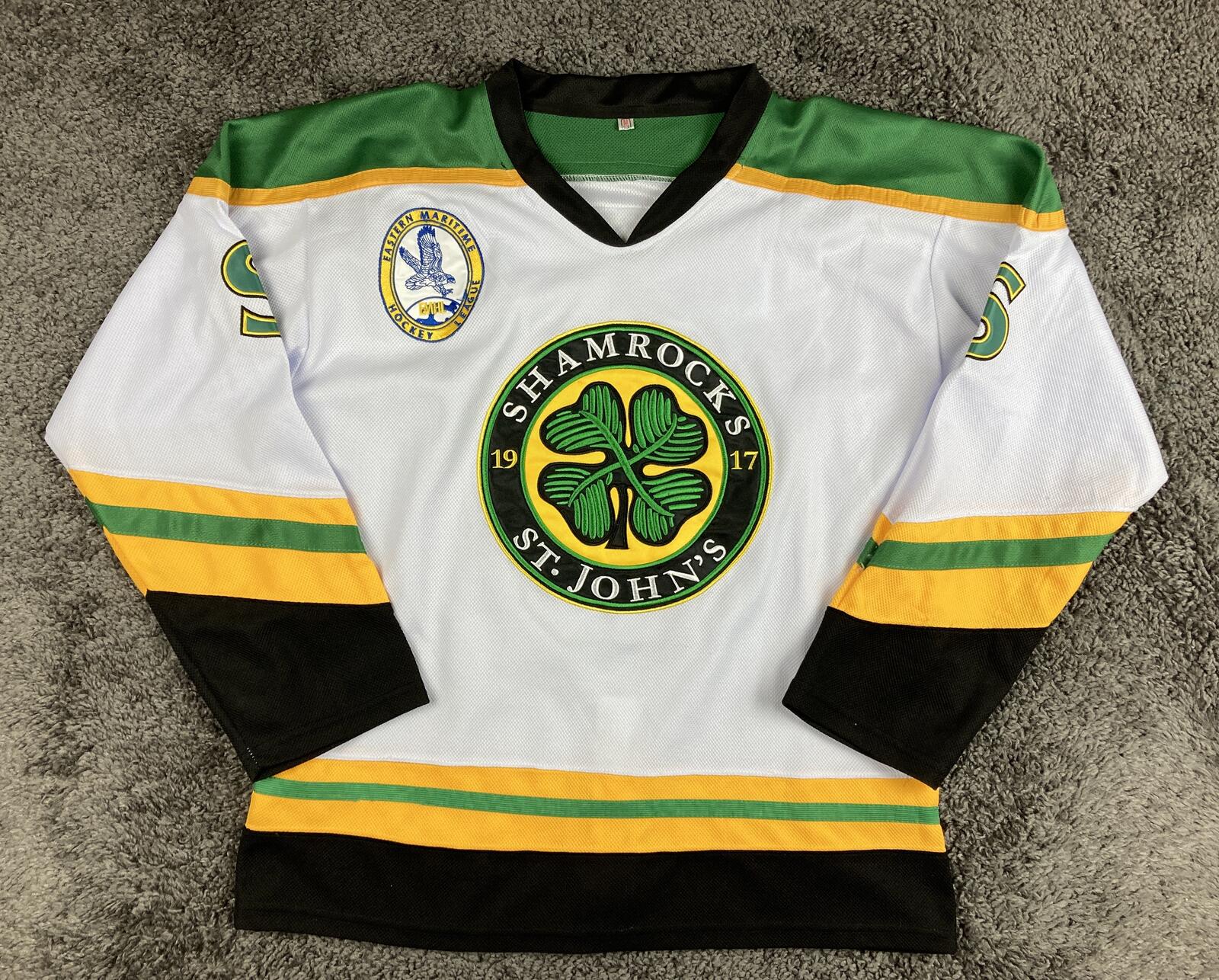 St Johns Shamrocks Hockey Jersey Goon Movie Ross The Boss Rhea 3 Fight Strap M