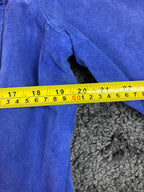 Twiggy London Suede Trucker Jacket Women XL Cobalt Blue Poppy-Lined Button Front