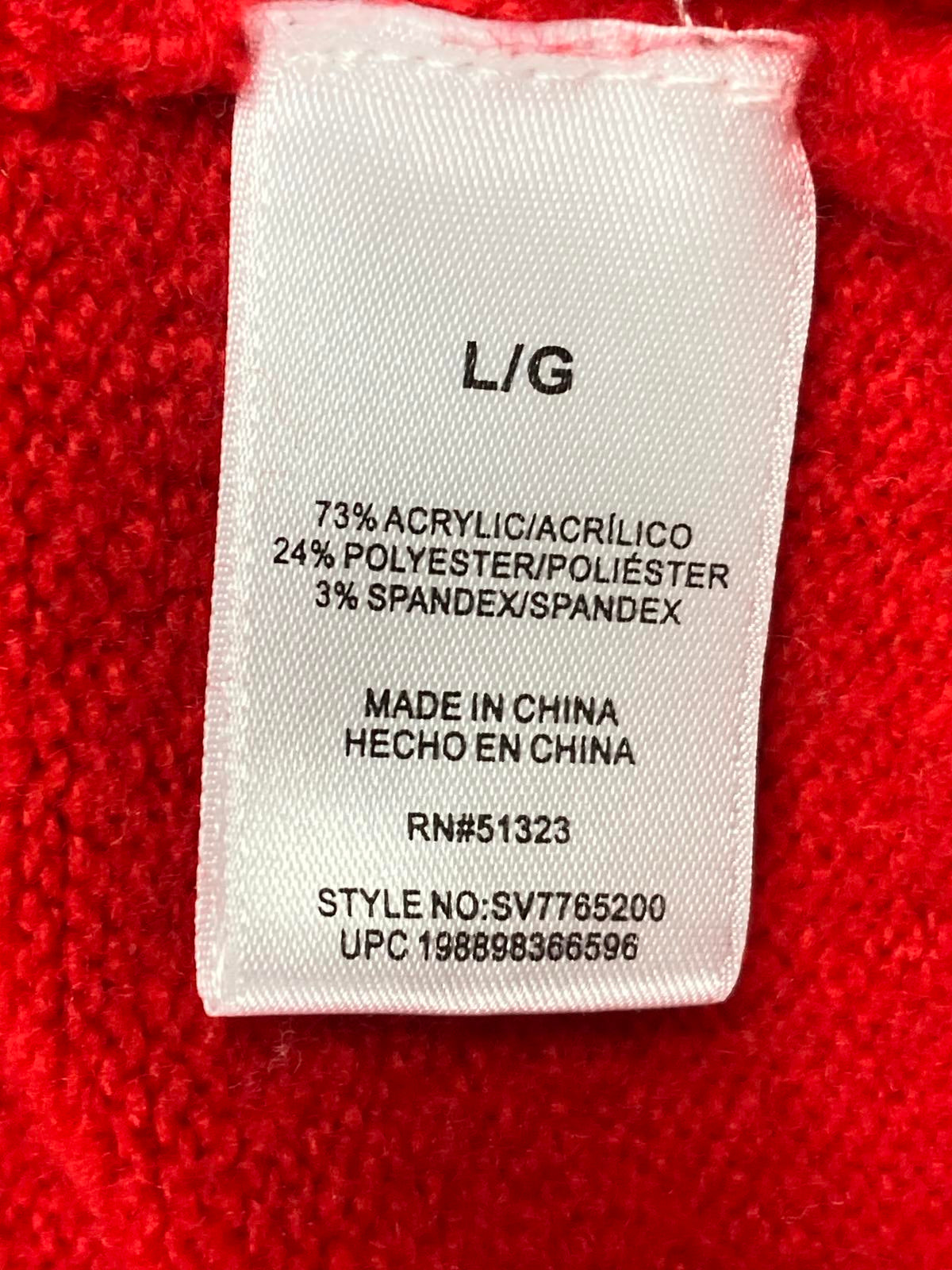 Vince Camuto Red 'MERRY' Christmas Sweater Women’s Pullover Knit Size Large