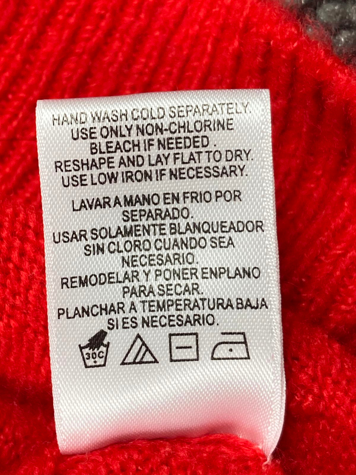 Vince Camuto Red 'MERRY' Christmas Sweater Women’s Pullover Knit Size Large