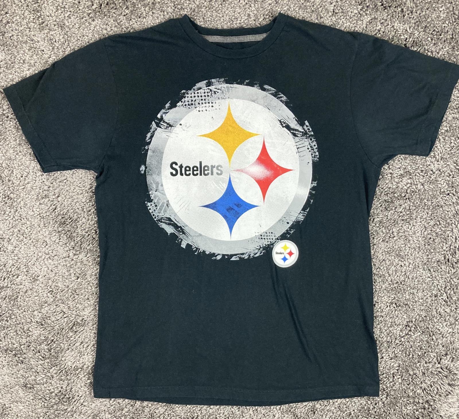 Pittsburgh Steelers T-Shirt Ring Spun Soft Men's Black NFL Team Apparel  Size L