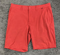 TravisMathew Mens Golf Shorts 36 Red Proceed With Caution Stretch Performance