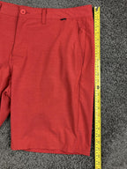 TravisMathew Mens Golf Shorts 36 Red Proceed With Caution Stretch Performance