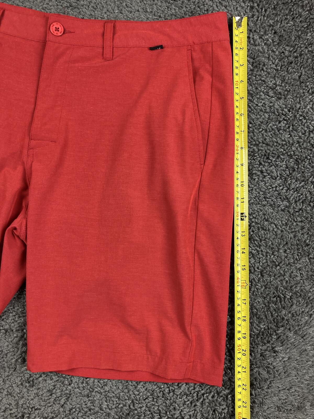 TravisMathew Mens Golf Shorts 36 Red Proceed With Caution Stretch Performance