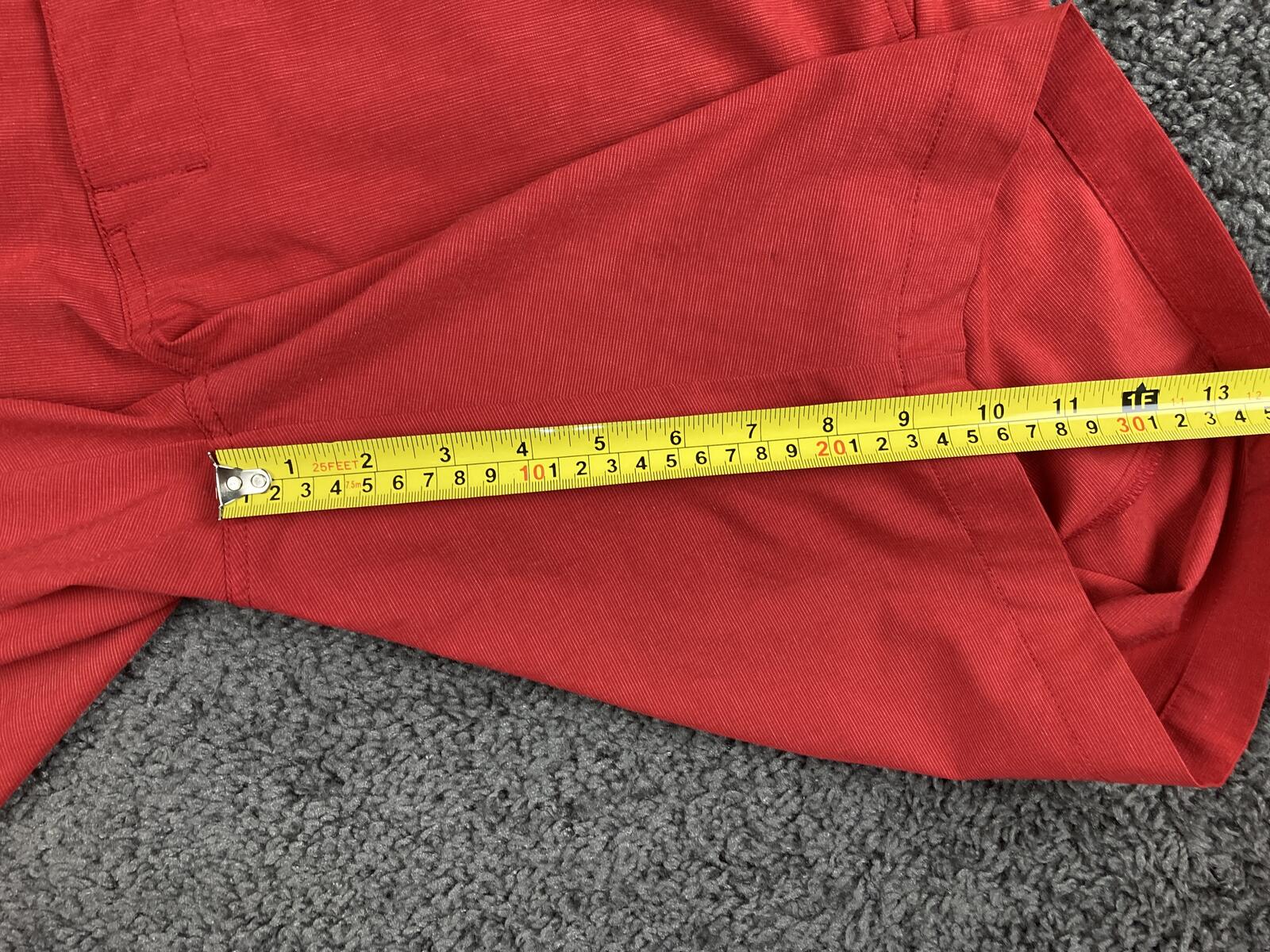TravisMathew Mens Golf Shorts 36 Red Proceed With Caution Stretch Performance