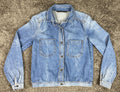 Zara TRF Denim Jacket Cropped Women’s Blue Size S
