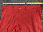 TravisMathew Mens Golf Shorts 36 Red Proceed With Caution Stretch Performance