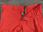TravisMathew Mens Golf Shorts 36 Red Proceed With Caution Stretch Performance