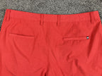 TravisMathew Mens Golf Shorts 36 Red Proceed With Caution Stretch Performance