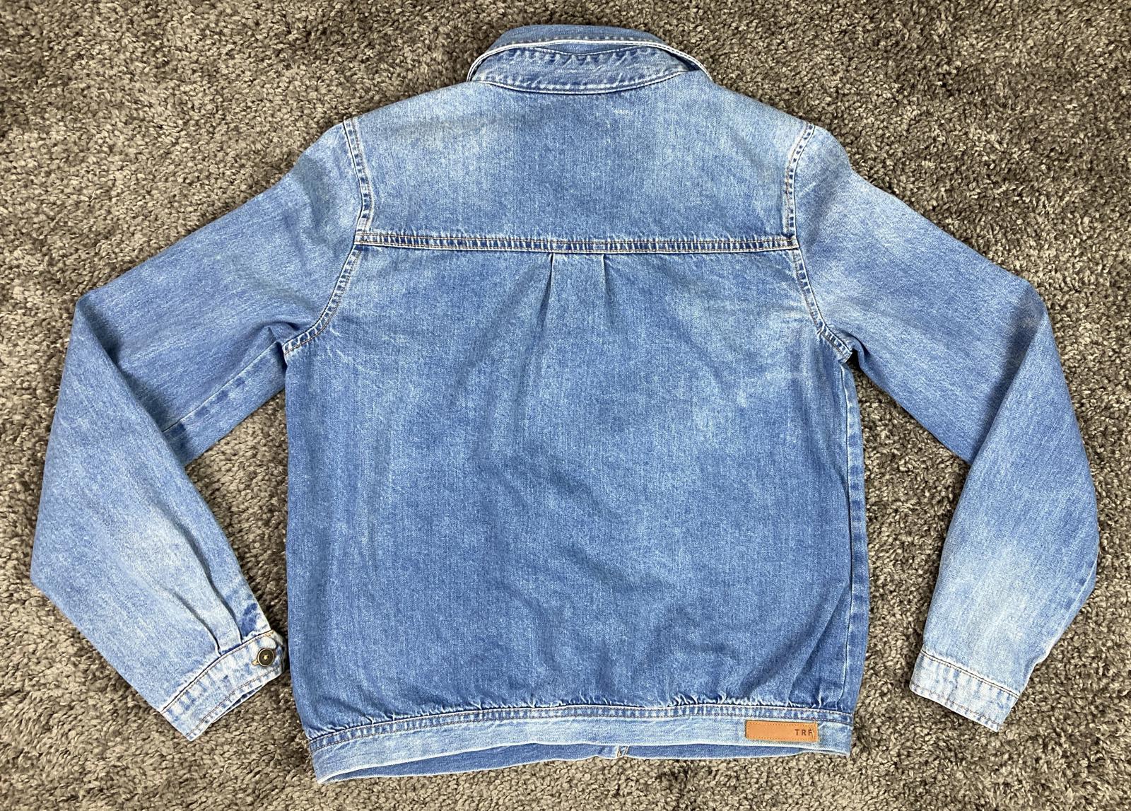 Zara TRF Denim Jacket Cropped Women’s Blue Size S