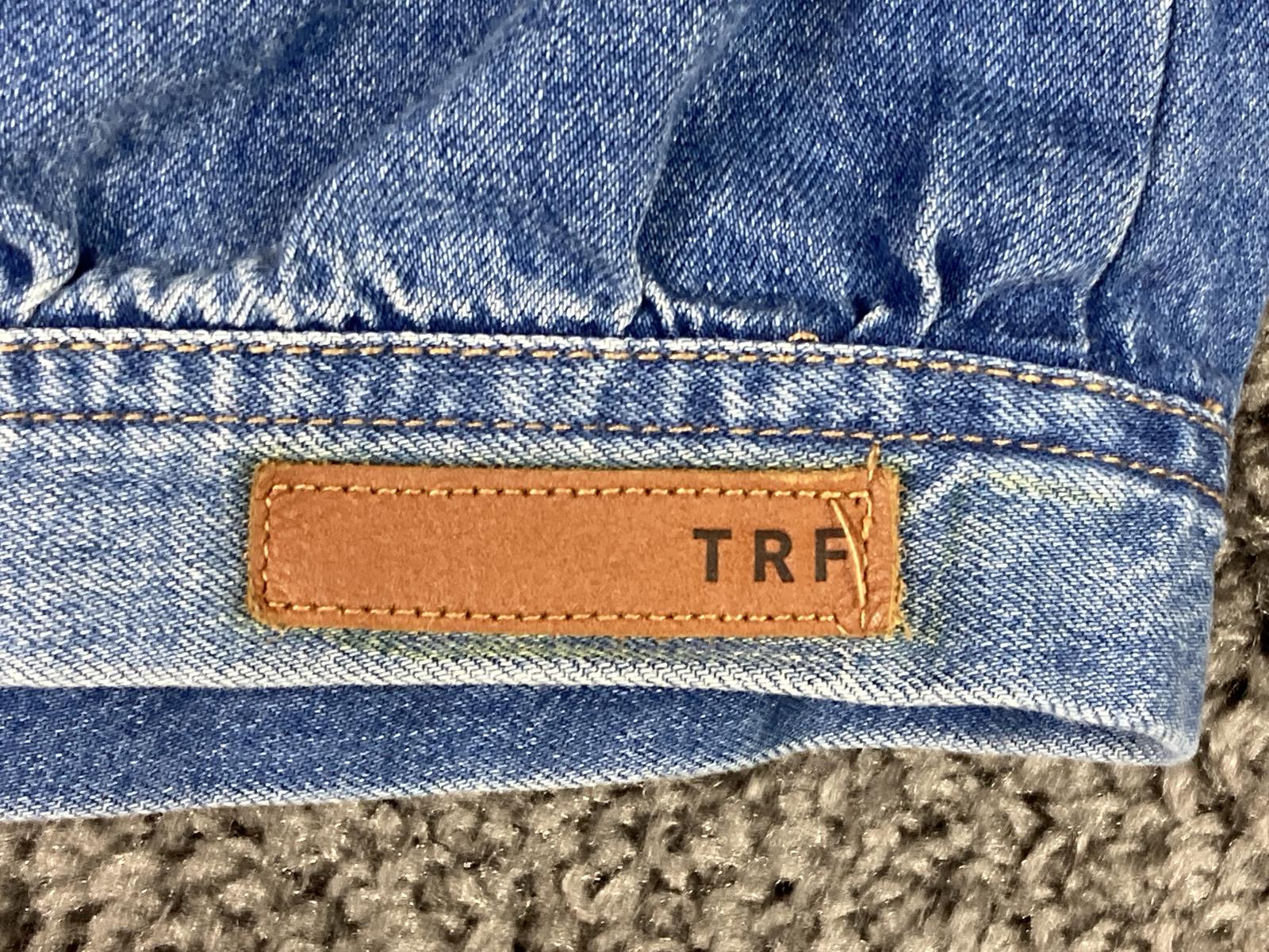 Zara TRF Denim Jacket Cropped Women’s Blue Size S