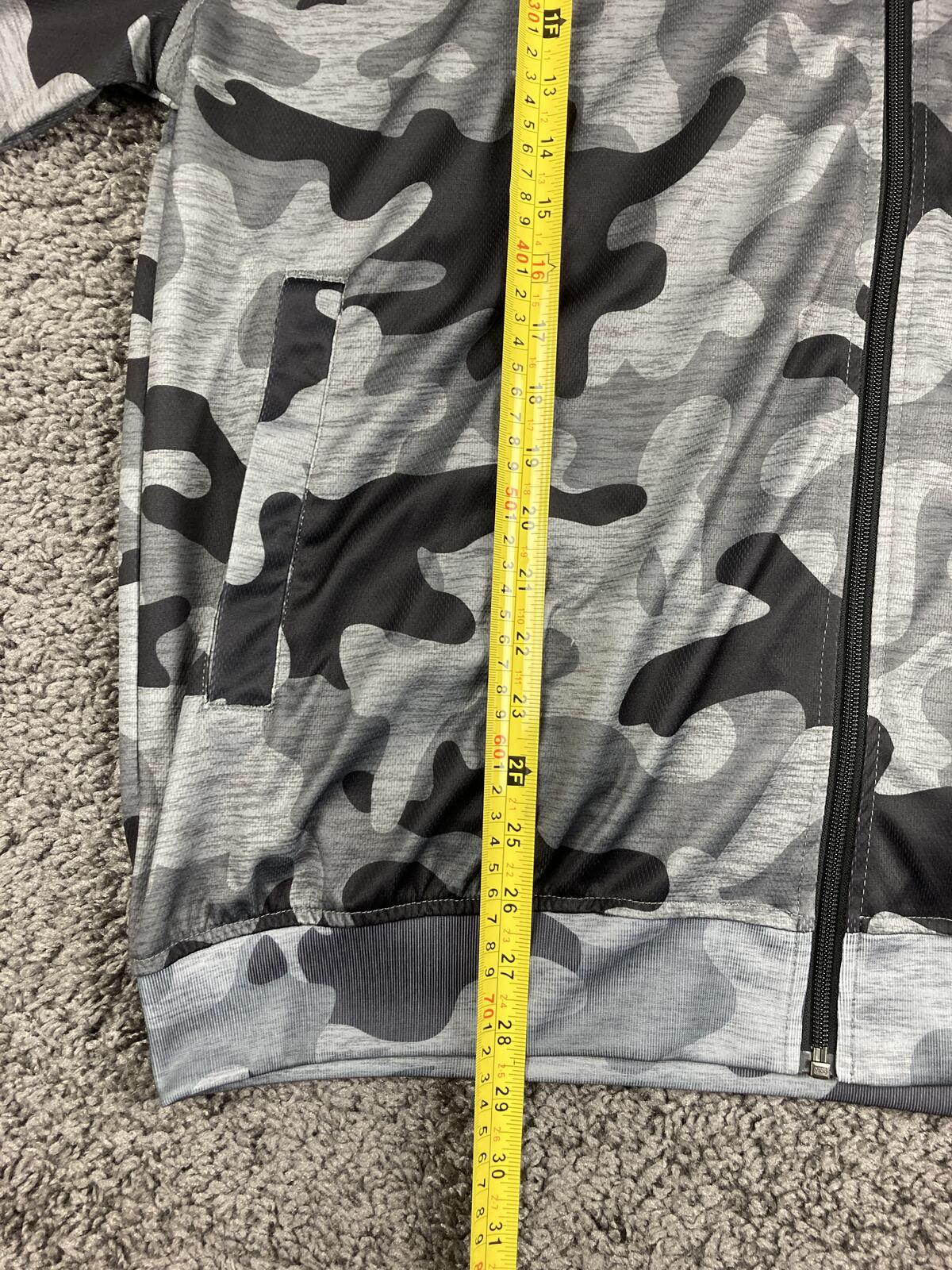 Da Hui Full Zip Hoodie Men's Gray Camo Lightweight Jacket Sz XXL