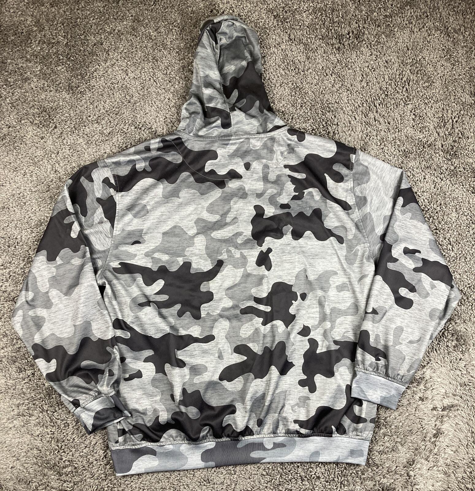 Da Hui Full Zip Hoodie Men's Gray Camo Lightweight Jacket Sz XXL