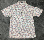 Bad Birdie Golf Polo Shirt Men’s Size 2XL Peach Fish Print Short Sleeve Stretch