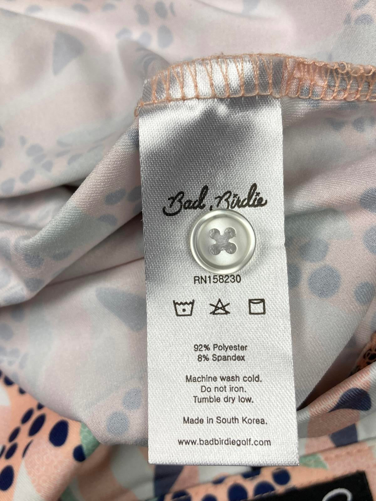 Bad Birdie Golf Polo Shirt Men’s Size 2XL Peach Fish Print Short Sleeve Stretch