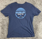 Hurley Surf Co Mens Graphic Tee Blue Short Sleeve Crew Neck T-Shirt Surf  Size M